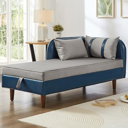 65" Modern Storage Chaise Lounge Indoor, view 4