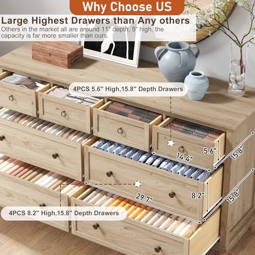 65inch Large Long Drawer Dresser w/Deep Drawers, view 4