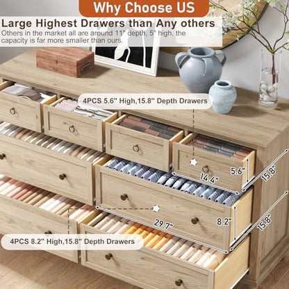65inch Large Long Drawer Dresser w/Deep Drawers, view 4