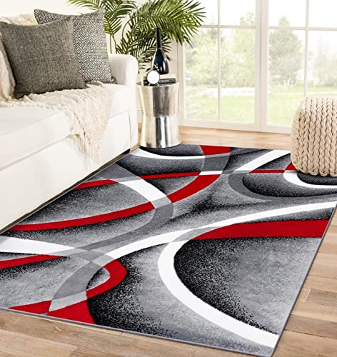 2305 Gray 4 ft x 5 ft Modern Abstract Area Rug | Modern Carpet for Living Room