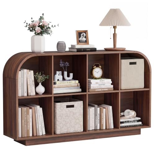 8 Cube Storage Organizer, 2-Tier Low Bookcase 55.1" L, Walnut, view 2