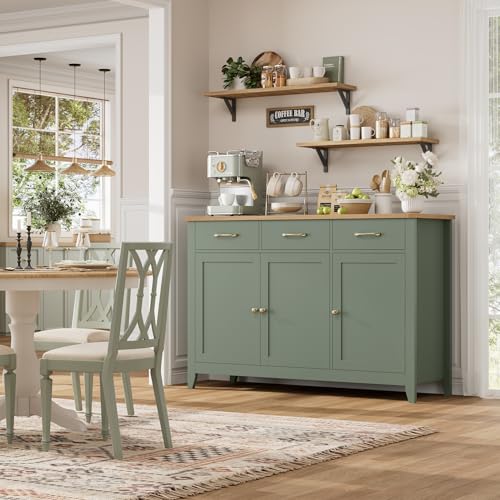 47" W Kitchen Buffet Sideboard Cabinet with Storage Drawers, Green, view 5