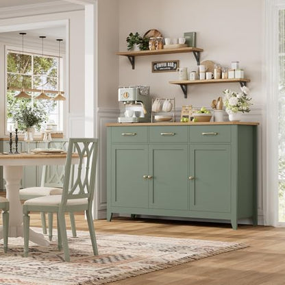 47" W Kitchen Buffet Sideboard Cabinet with Storage Drawers, Green, view 5