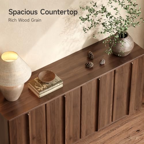 61" Sideboard Buffet Cabinet with Storage Walnut, view 5