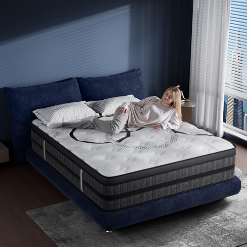 King Size Mattress, 14 Inch Hybrid King Mattress in a Box, Medium Firm, view 2