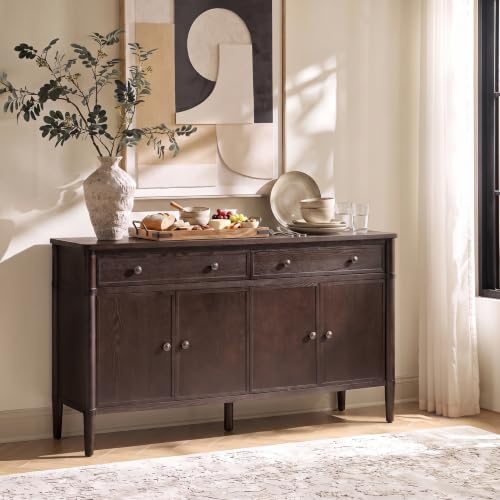 58" Transitional Buffet Sideboard Cabinet with Storage, Auburn, view 4