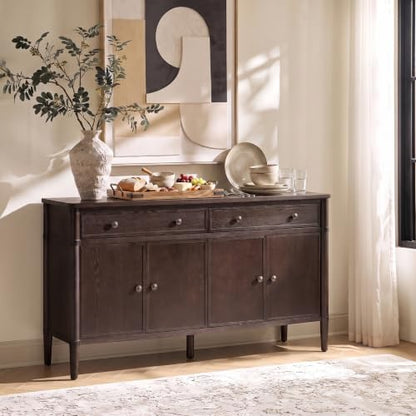 58" Transitional Buffet Sideboard Cabinet with Storage, Auburn, view 4