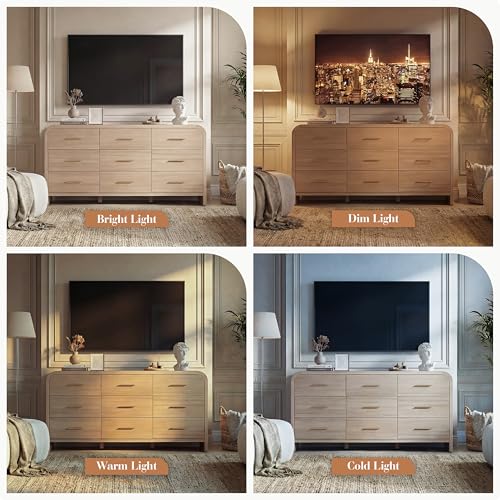 Curved 9-Drawer Dresser for Bedroom, 63" Wide Modern Chest of Drawers, view 5
