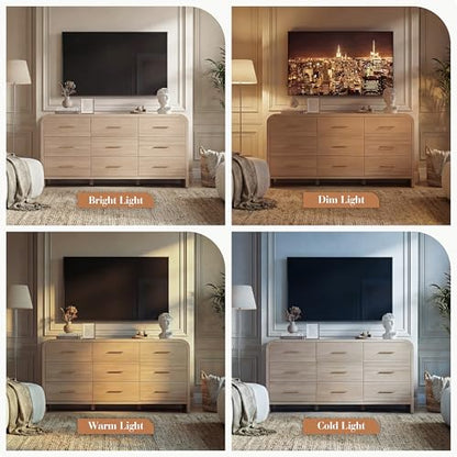 Curved 9-Drawer Dresser for Bedroom, 63" Wide Modern Chest of Drawers, view 5