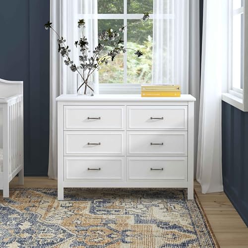 Charlie 6-Drawer Baby Dresser, GREENGUARD Certified - White, view 3