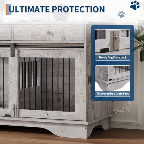 47" Dog Crate Furniture for 2 Dogs, view 5