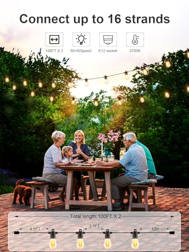 Outdoor String Lights 200 FT, view 4