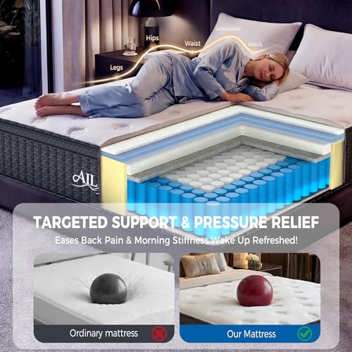 Ailis Queen Mattress, 12 Inch Queen Hybrid Mattress in a Box, view 4
