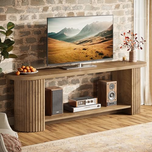 63" Fluted TV Stand for 50/55/65/75-Inch TV, Farmhouse TV Table, view 5