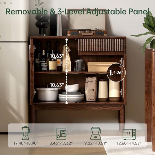 Solid Wood Sideboard Buffet Cabinet, view 6