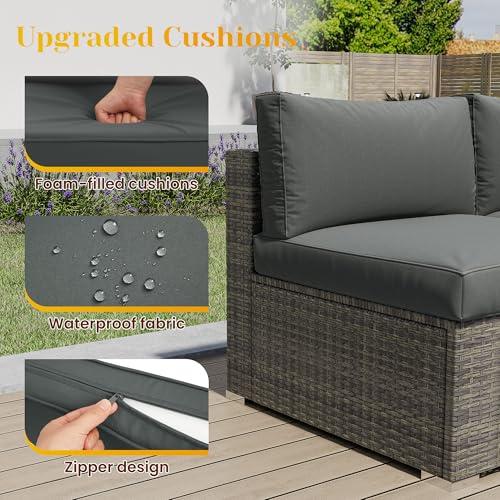 5 Piece Outdoor Patio Sectional Furniture Set, view 3
