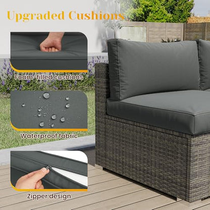 5 Piece Outdoor Patio Sectional Furniture Set, view 3