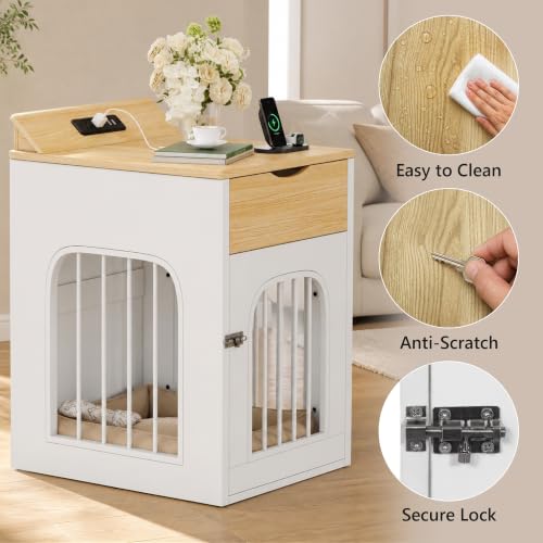 Dog Crate Furniture for Small Dogs, Natural, view 6