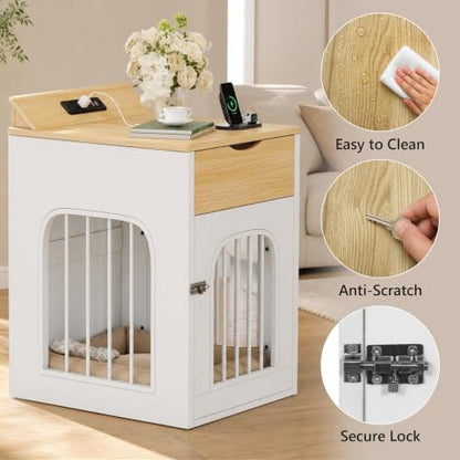 Dog Crate Furniture for Small Dogs, Natural, view 6