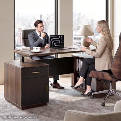 59" Electric Executive Standing Desk with Drawer & CPU Storage, view 7