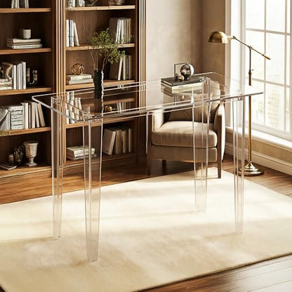 Acrylic Desk, Clear Acrylic Table, Modern Home Office Study Table, view 5