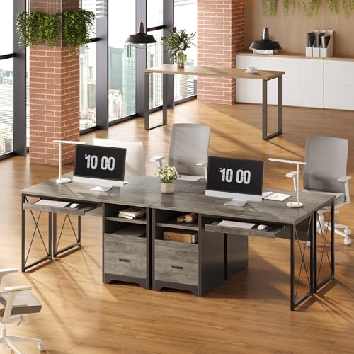 47 Inch Industrial Computer Desk with Drawers, view 7
