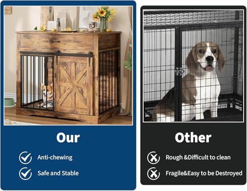 37.8" Dog Crate Furniture Indoor Dog Kennel Decorative Dog Cage, view 6