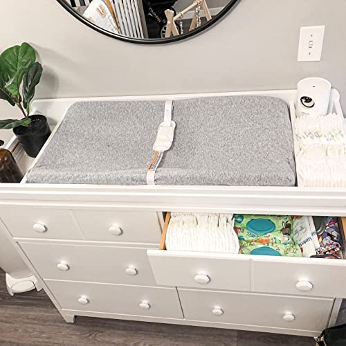 Universal Changer Topper - Transforms Dresser into Baby Changing Station, Fits Standard Size, 3 Compartments for Changing Essentials, Soft Felt Bottom to Protect Dresser (White)
