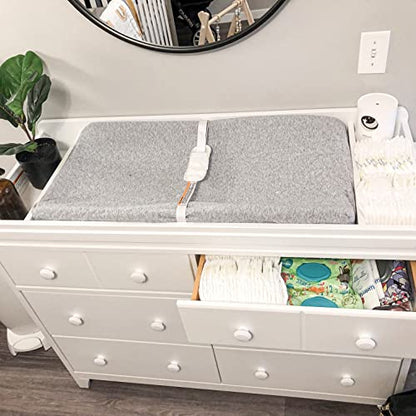Universal Changer Topper - Transforms Dresser into Baby Changing Station, Fits Standard Size, 3 Compartments for Changing Essentials, Soft Felt Bottom to Protect Dresser (White)