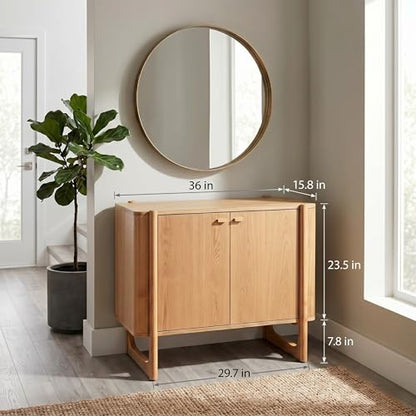 Apollo Solid Wood Accent Cabinet & Media Console, Light Oak, view 3