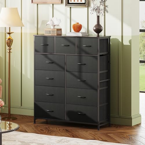Tall Dresser for Bedroom, 11 Drawer Chest of Drawers, Charcoal Black, view 5