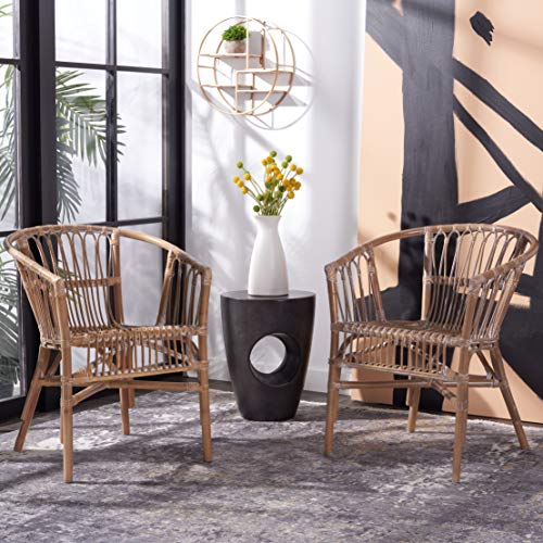 Grey White Wash Rattan Accent Chairs, view 3