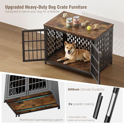 Indestructible 38 Inch Dog Crate Chew Proof Indoor Kennel, 4 Strong Locks, view 6