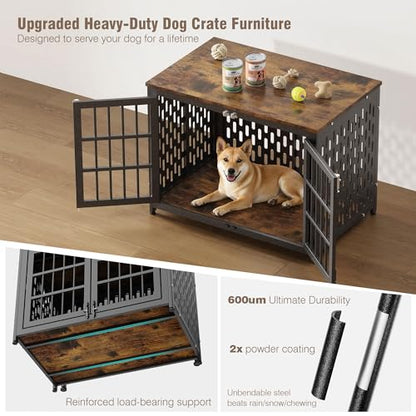 Indestructible 38 Inch Dog Crate Chew Proof Indoor Kennel, 4 Strong Locks, view 6