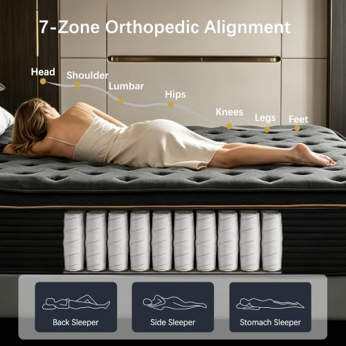 Full Size Mattress, 12 Inch Medium Firm Hybrid Full Mattress, view 4