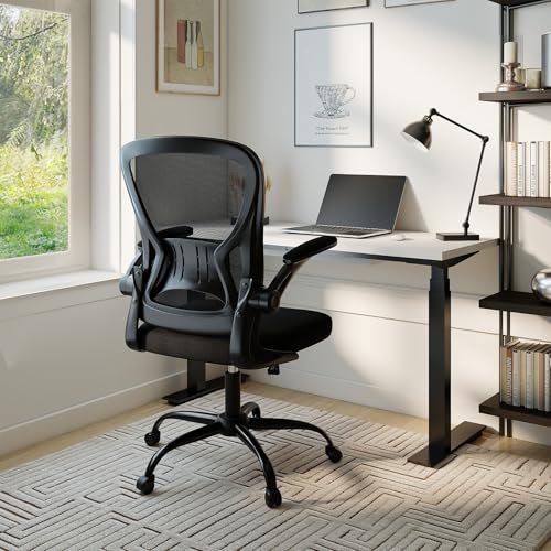Adjustable Mesh Ergonomic Office Chair with Wheels, Black, view 2