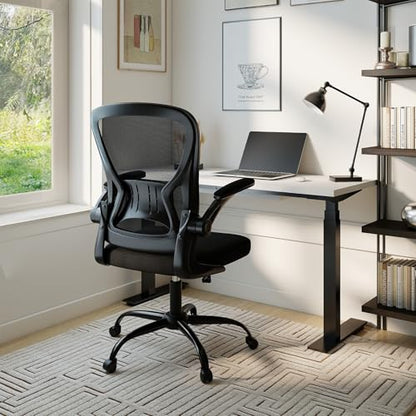 Adjustable Mesh Ergonomic Office Chair with Wheels, Black, view 2