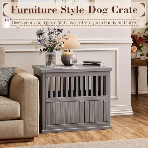 Heavy Duty Dog Crate Furniture Lockable Indoor Outdoor Kennel & End Table, view 4