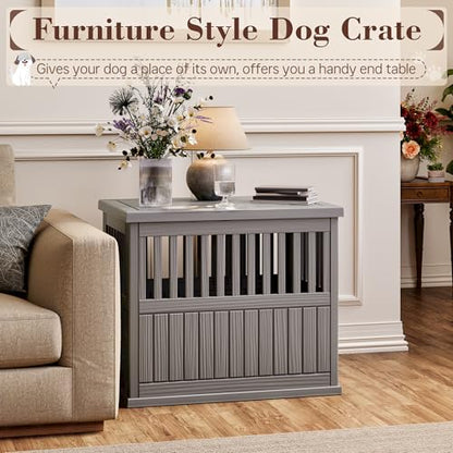 Heavy Duty Dog Crate Furniture Lockable Indoor Outdoor Kennel & End Table, view 4