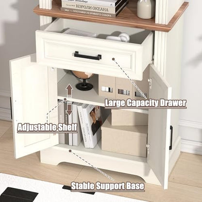 72" Tall 6-Tier Bookshelf, Farmhouse Bookcase with Ample Storage, view 6