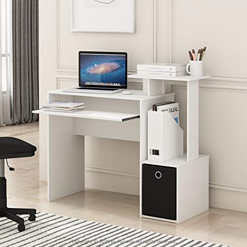 Econ Multipurpose Home Office Computer Writing Desk, White/Black, view 3
