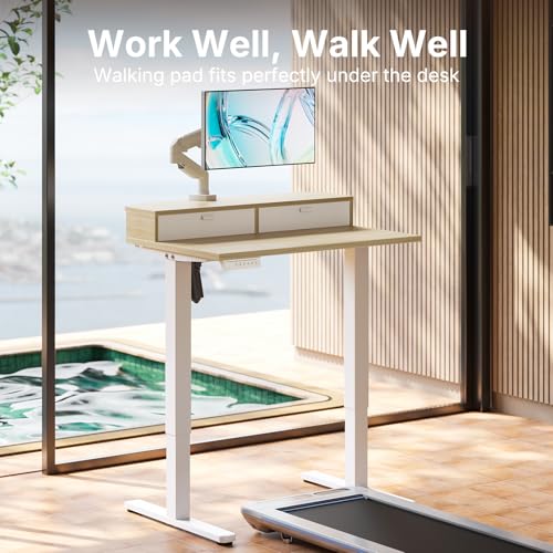 32" X 21" Electric Standing Desk with 2 Drawers, C-Clamp Mount Compatible, view 7