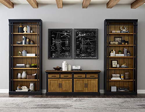 Fully Assembled Aged Ebony Toulouse 6 Shelves Bookcase