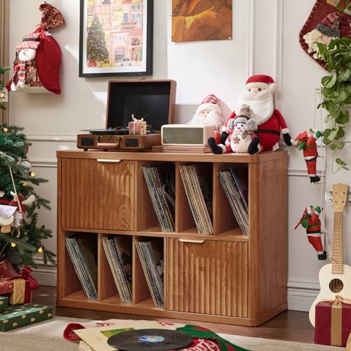 Large Record Player Stand with Vinyl Storage Up to 450 Albums, view 2