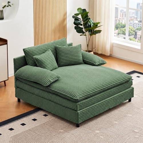 55" W Reclining Chaise Lounge Chair Indoor with 4-Gear Adjustable Backrest, view 2