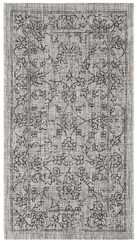SAFAVIEH Courtyard Collection 2' x 3'7" Grey/Black CY8680 Indoor/ Outside Waterproof Easy cleansingPatio Backyard Mudroom Accent Mat