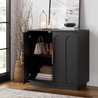 31.5" Modern Sideboard Buffet Cabinet with Storage, Black, view 7