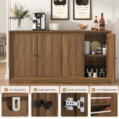 63” Fluted Sideboard Storage Cabinet, view 5