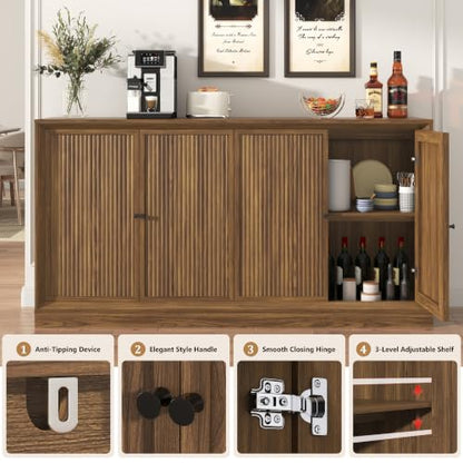 63” Fluted Sideboard Storage Cabinet, view 5