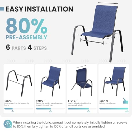 Patio Dining Chairs Set of 4, view 7